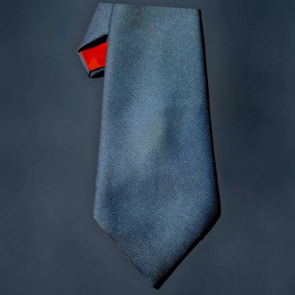 HOST PICK 🙂 Vtg Ketch 100% Polyester Solid Steel Blue Tie - Picture 2 of 5
